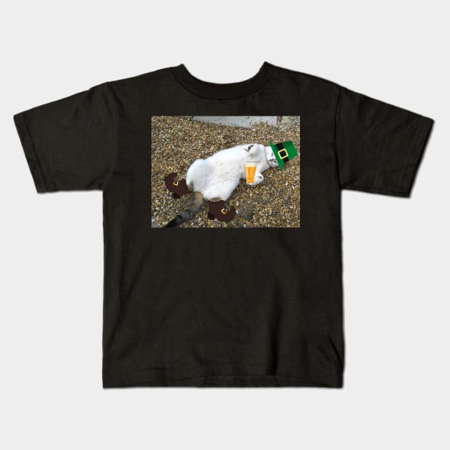 St Patricks Cat (I`ll be the judge of that!) Kids T-Shirt by Ladymoose